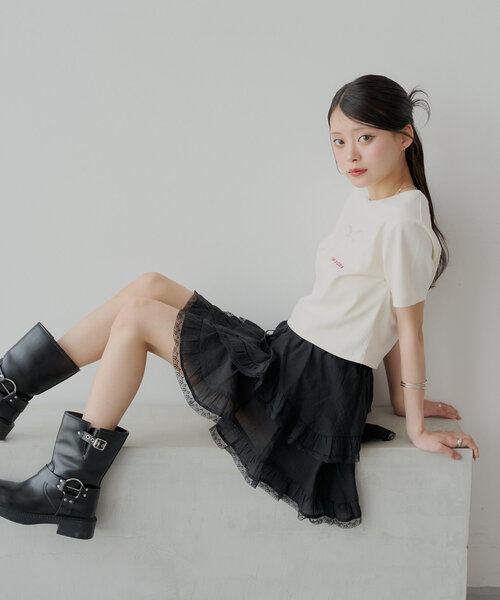 Chico スカート イレヘムフリルミニスカパン : ZOZOTOWN Yahoo