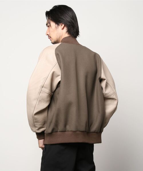 SKOOKUM（スクーカム） スタジャン M ベージュ メンズ : ZOZOTOWN