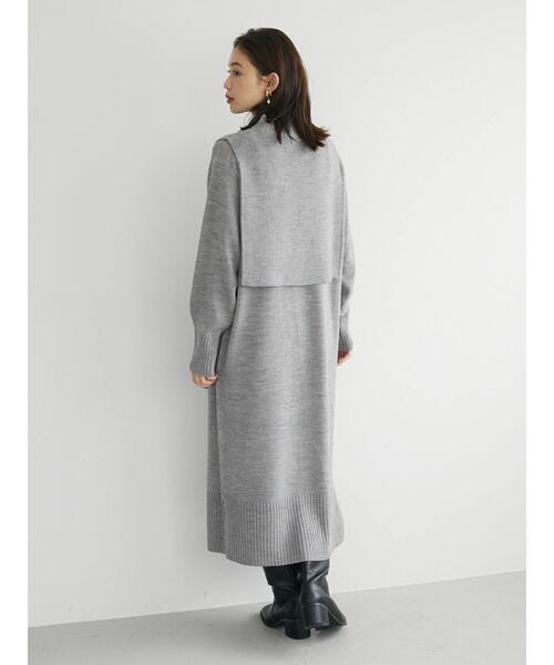 「Green Parks」 「chocol raffine robe」コンビワンピース FREE キャメル レディース_画像2
