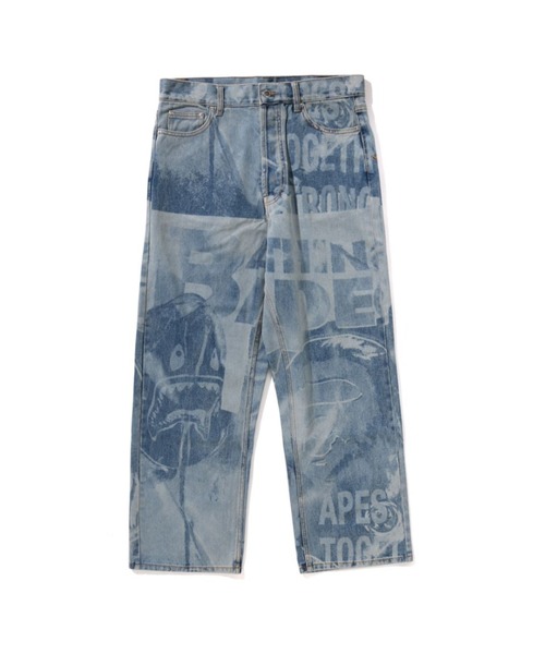 A BATHING APE ジーンズ OVERALL LASERED RELAXED FIT 13 OZ