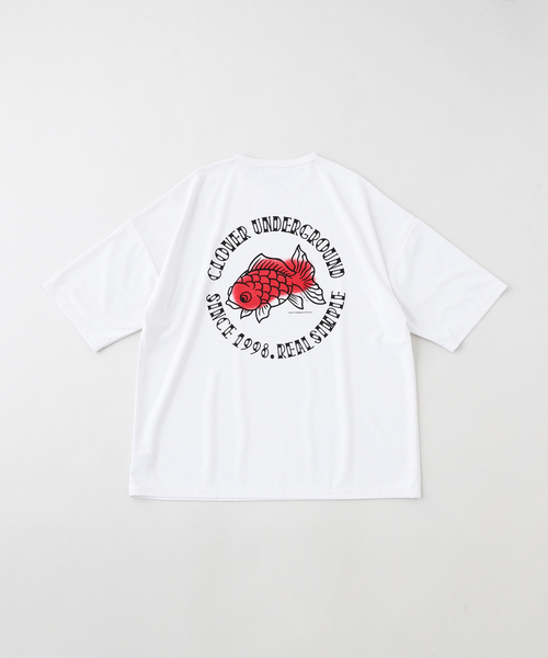 美品 Cloveru クローバル RAD CAP 9周年記念別注 Cloveru（クローバル） tシャツ Japan Made Recycle GOLD FISH WIDE