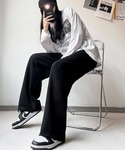ワイドパンツ スウェットパンツ ジャージ bl...の詳細画像1