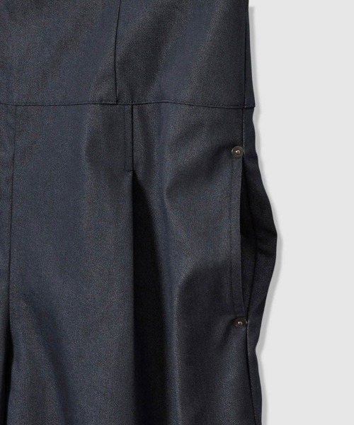 サロペット オーバーオール リジッドデニムライクオールインワン レディース