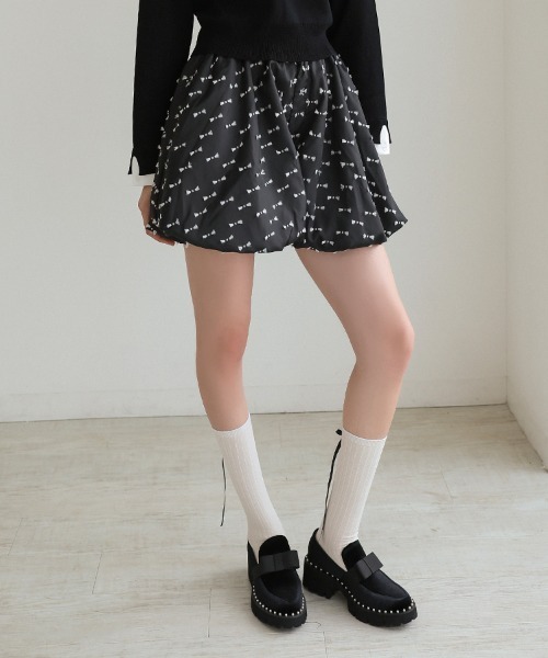 DONOBAN（ドノバン） パンツ リボンバブルヘムショートパンツ