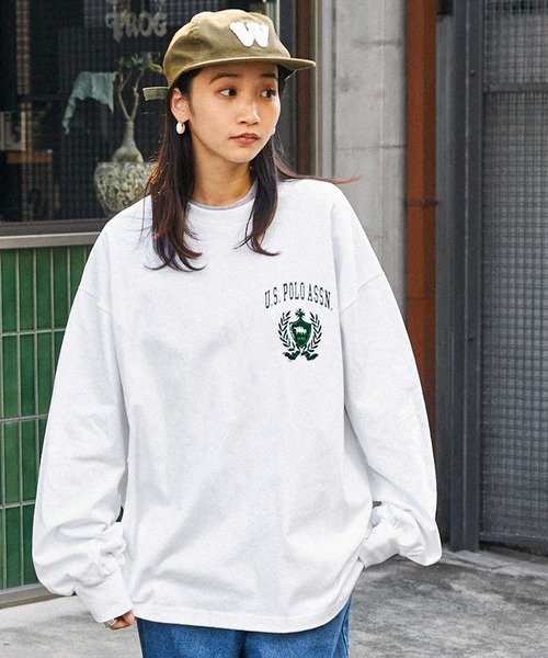 「U.S. POLO ASSN.」 長(zhǎng)袖Tシャツ M ホワイト メンズ