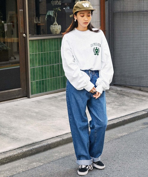 「U.S. POLO ASSN.」 長(zhǎng)袖Tシャツ M ホワイト メンズ