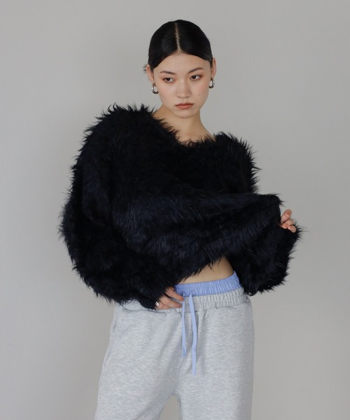 ENC ニット セーター fluffy shaggy knit pullover / ふんわりシャギー