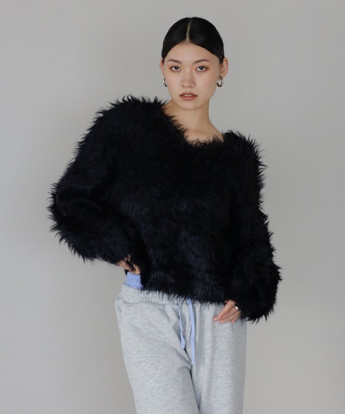 ENC ニット セーター fluffy shaggy knit pullover / ふんわりシャギー