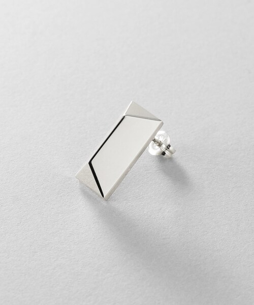 ピアス シルバー ロングピラミッド スタッドピアス レディースの画像