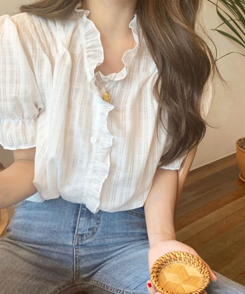 「GLAMOROUS JANE」 「sffs」半袖ブラウス FREE ホワイト レディース_画像8