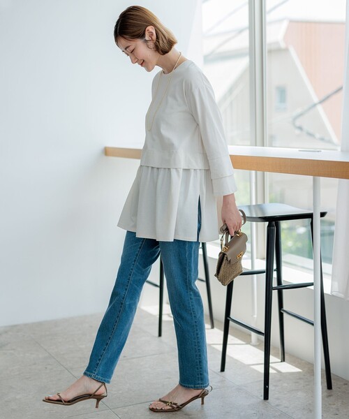 「23区」 半袖カットソー 46 グリーン レディース_画像8