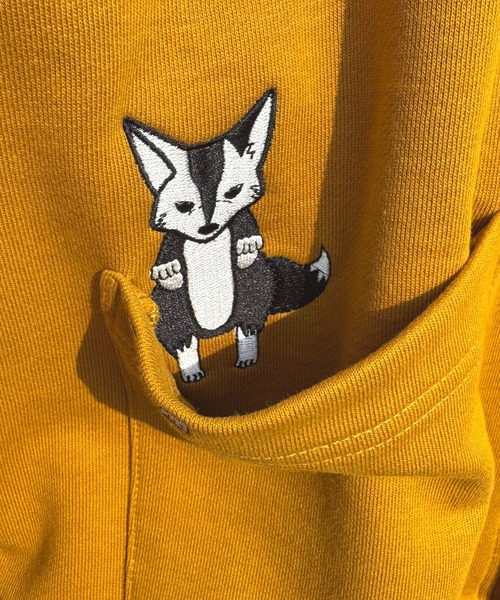 T-MAC OUTING カーディガン T-MAC キツネのぞき刺繍 オーバーサイズ