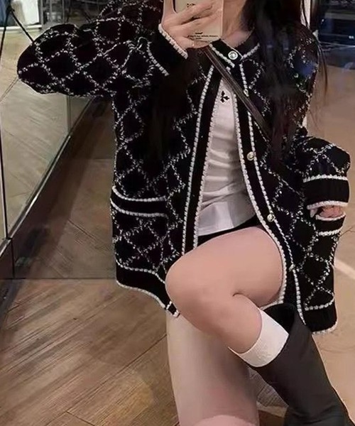 GLAMOROUS JANE（グラマラスジェーン） カーディガン ダイヤ柄