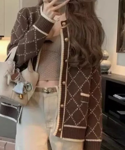 GLAMOROUS JANE（グラマラスジェーン） カーディガン ダイヤ柄