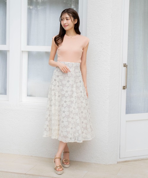 「NOELA」 フレアスカート M サックスブルー レディース_画像3