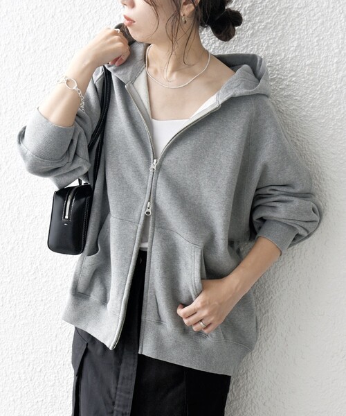 Mal. ライトグレー ジップアップパーカー未使用品 SHIPS any 「SHIPS any」 ジップアップパーカー ONE SIZE ライトグレー