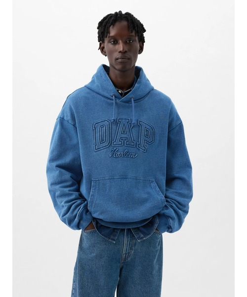 GAP」 プルオーバーパーカー S ライトインディゴブルー メンズ プル 