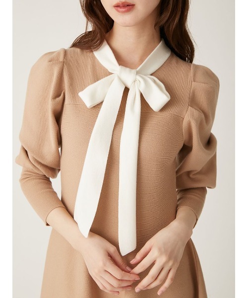 「LILY BROWN」 ニットワンピース FREE ベージュ レディース_画像5