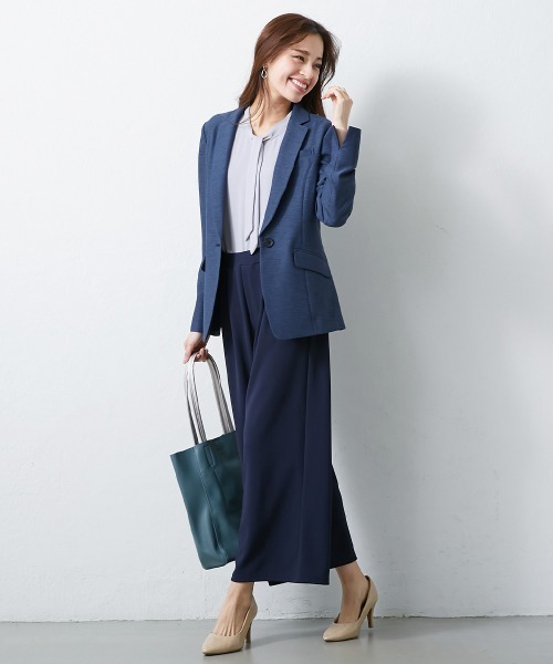 「7days Life Styling」 スカートスーツ 3L ブルー レディース_画像6