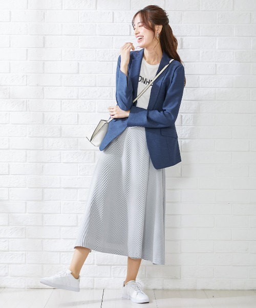 「7days Life Styling」 スカートスーツ 3L ブルー レディース_画像7