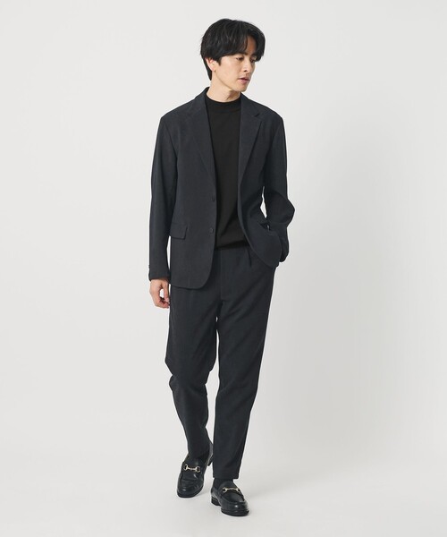 H BEAUTY&YOUTH テーパードパンツ　ブラック　M H BEAUTY&YOUTH UNITED ARROWS スラックス 「H」ダブルクロス AMF 1