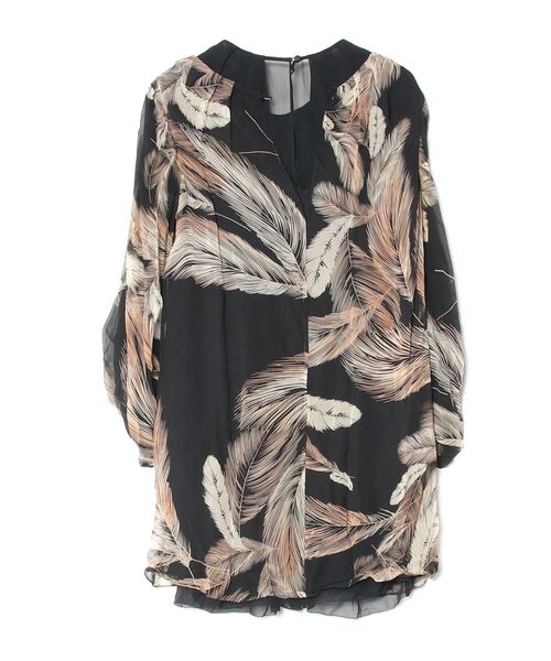 「DIANE von FURSTENBERG」 長袖ワンピース 4 ブラック レディース_画像2