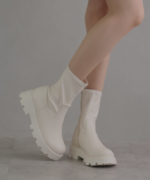 「VIVIAN」 ショートブーツ LL ストーン レディース_画像8