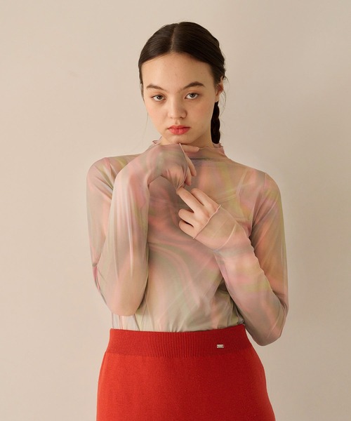 「TINA：JOJUN」 長袖カットソー M グリーン レディース_画像4