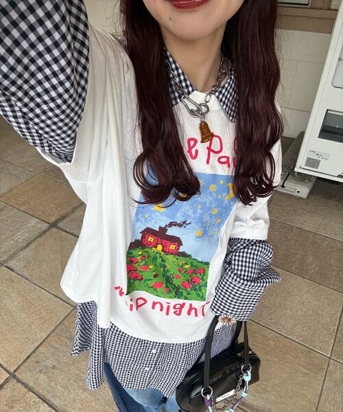 CIAOPANIC（チャオパニック） tシャツ 半袖 ナイトハウスプリント