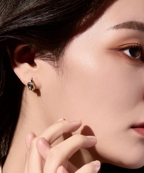 ピアス バイカラー / Silent Deform Hoop Pierce-Contrast Edition / 金属アレルギー対応 レディースの画像