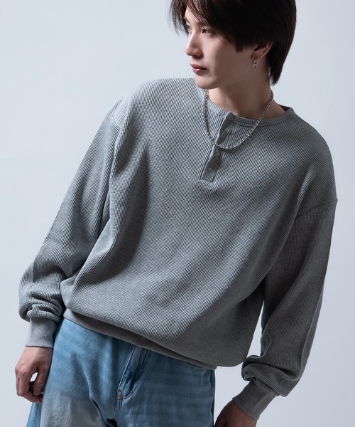 improves（インプローブス） tシャツ ワッフル ヘンリーネック ロンT