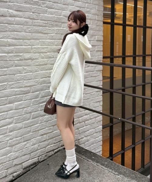 「continuer de NICE CLAUP」 ニットワンピース FREE アイボリー レディース_画像3