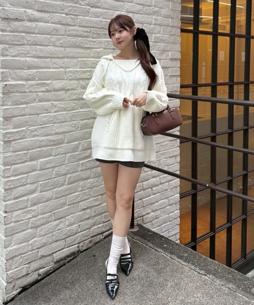 「continuer de NICE CLAUP」 ニットワンピース FREE アイボリー レディース_画像4
