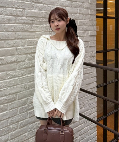 「continuer de NICE CLAUP」 ニットワンピース FREE アイボリー レディース_画像7