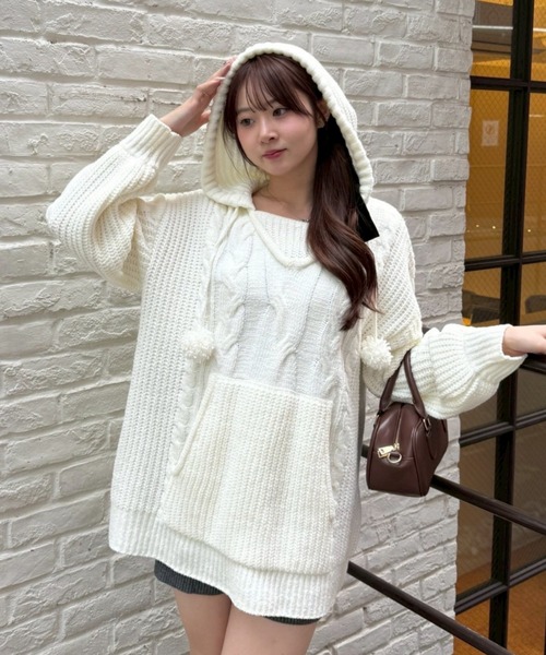 「continuer de NICE CLAUP」 ニットワンピース FREE アイボリー レディース_画像9