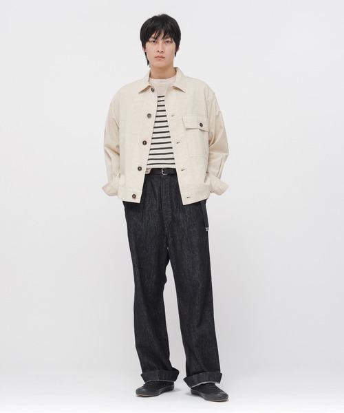 ブルゾン アウター BELGIAN LINEN COTTON PLAINWEAV メンズの画像