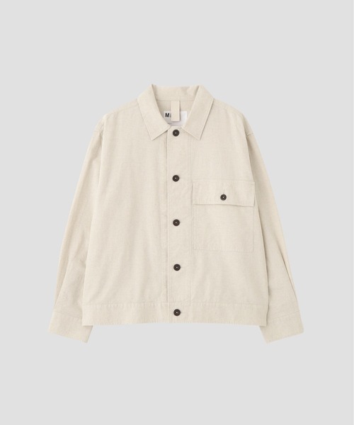 ブルゾン アウター BELGIAN LINEN COTTON PLAINWEAV メンズの画像