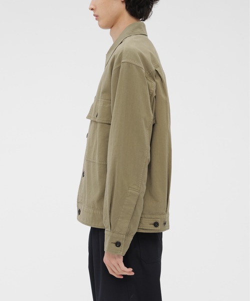 ブルゾン アウター BELGIAN LINEN COTTON PLAINWEAV メンズの画像