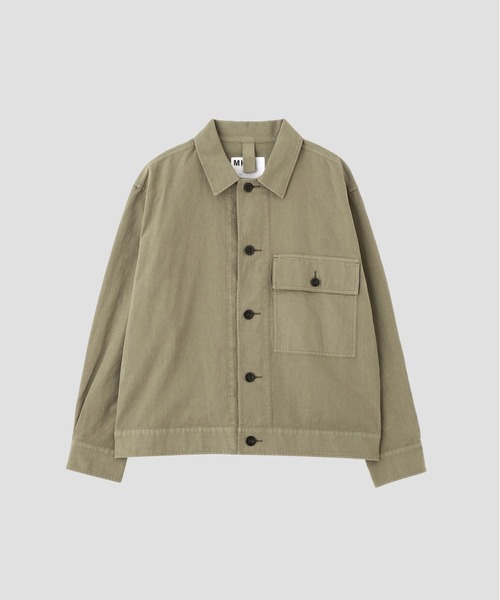 ブルゾン アウター BELGIAN LINEN COTTON PLAINWEAV メンズの画像