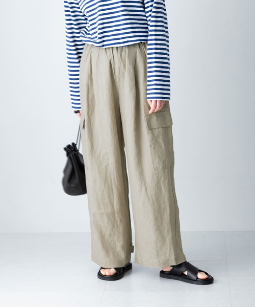 「かぐれ」 カーゴパンツ FREE カーキ レディース_画像2