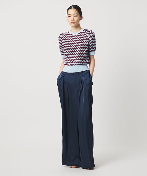 新品　AEWEN MATOPH シルクトリム クルーネック リブニット AEWEN MATOPH＞シルクトリム クルーネック リブニット