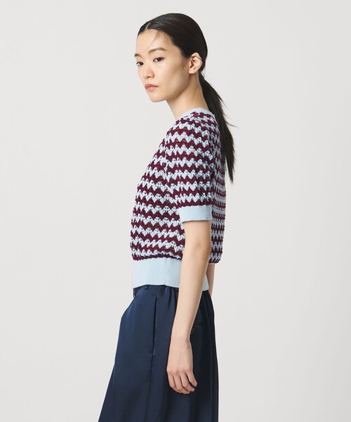 新品　AEWEN MATOPH シルクトリム クルーネック リブニット AEWEN MATOPH＞シルクトリム クルーネック リブニット