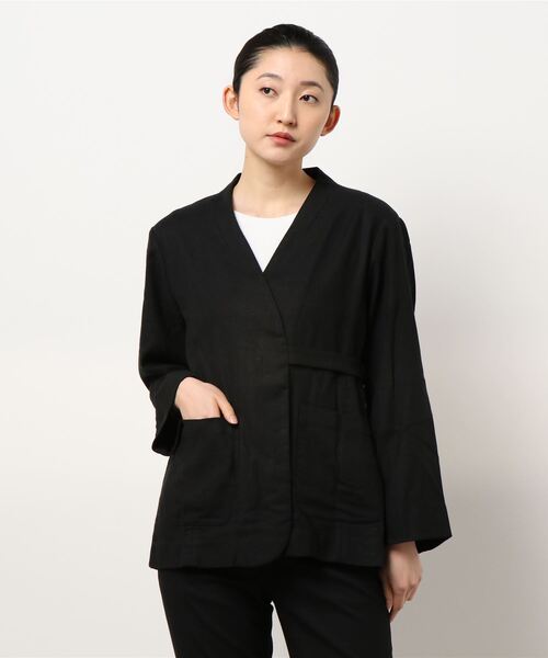 「Kelen」 ノーカラージャケット M ベージュ レディース_画像3