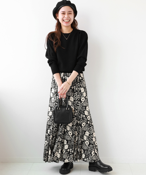 「JOURNAL STANDARD relume」 フレアスカート FREE ブラック レディースの画像