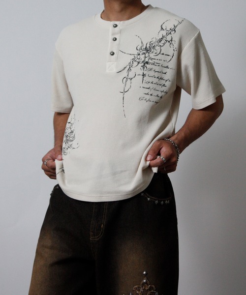 NYLAUS（ナイラス） ヘンリーネック tシャツ 「NYS」2026新作