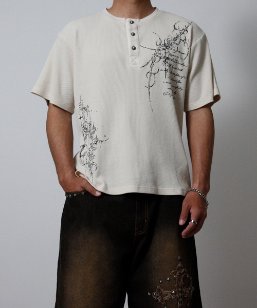 NYLAUS（ナイラス） ヘンリーネック tシャツ 「NYS」2026新作