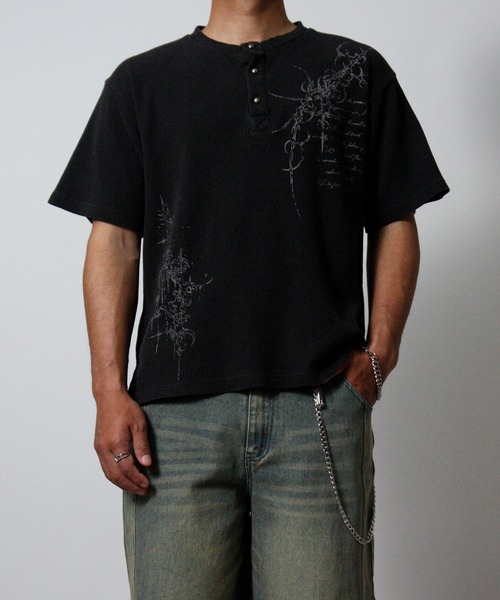NYLAUS（ナイラス） ヘンリーネック tシャツ 「NYS」2026新作