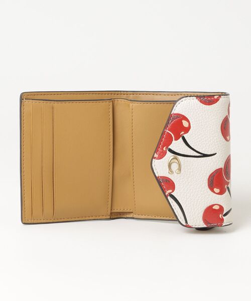 COACH（コーチ） チェリー 三つ折り 財布 - ホワイト レディース