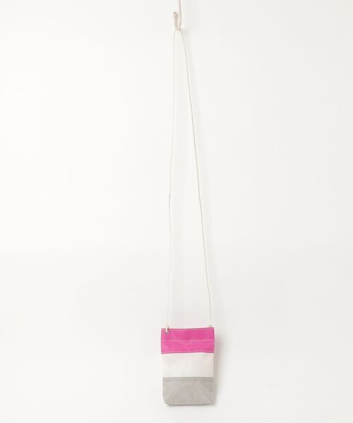 JIB（ジブ） ボーダー柄ショルダーバッグ - ピンク レディース 