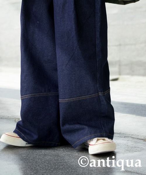 「antiqua」 デニムパンツ P インディゴブルー レディース_画像8